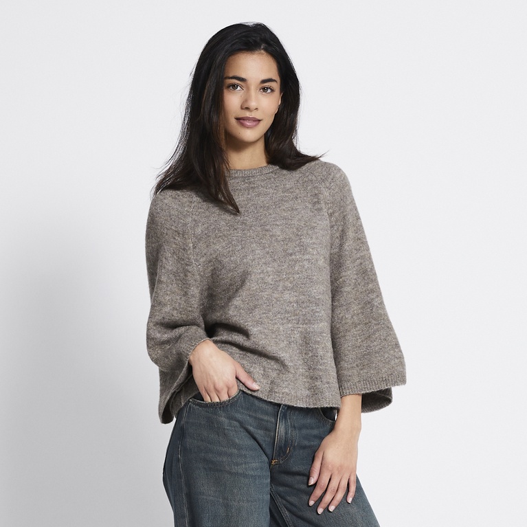 Wide sleeve knit tee "Perla"
