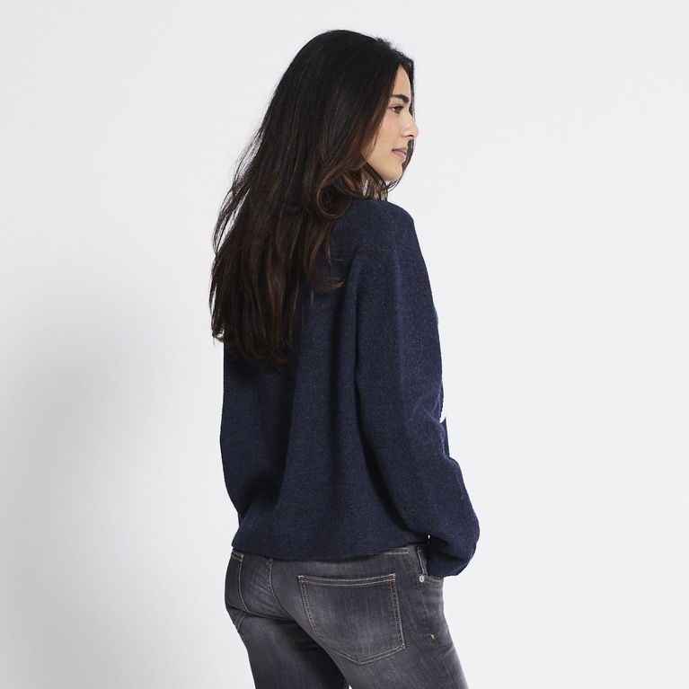 Crew-neck knit sweater "Aya"