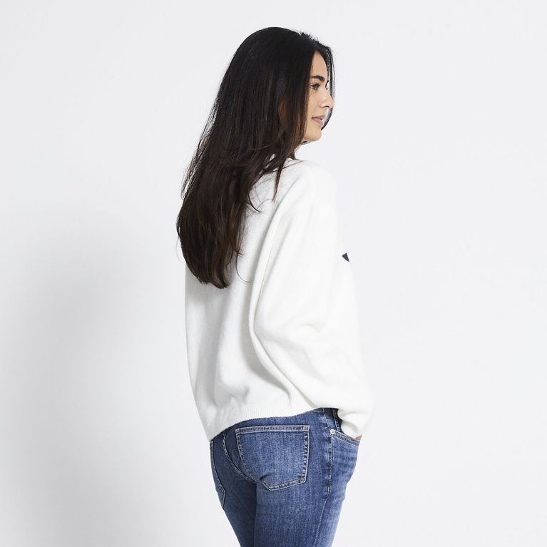Crew-neck knit sweater "Aya"