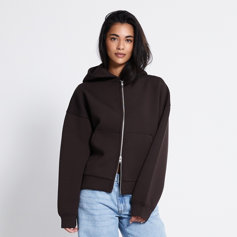 Boxy scuba zip hoodie "Lumi"