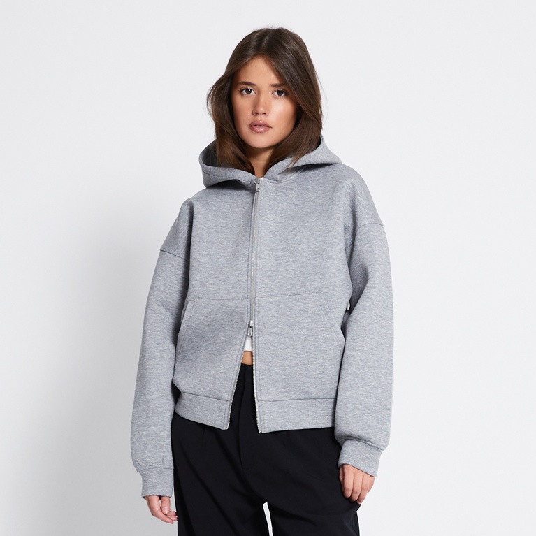 Boxy scuba zip hoodie "Lumi"