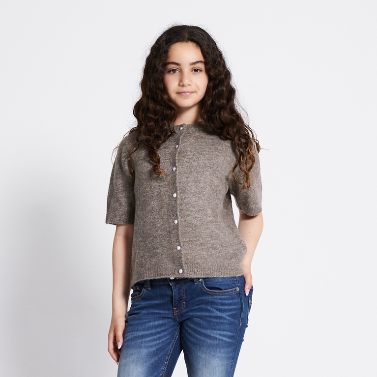 Basic Knit Short Sleeve Cardigan "Margot star"