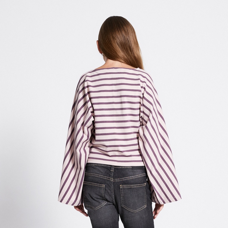 Wide sleeve top "Rochelle star stripe"