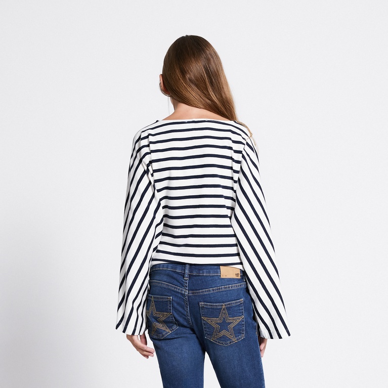 Wide sleeve top "Rochelle star stripe"