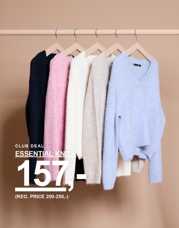 Jente i brun langermet topp med markert midje og mørke jeans. Kampanjetekst: "LONG SLEEVE TOP, 150,-".