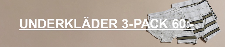 3-pack underkläder i grått och randigt. UNDERKLÄDER 3-PACK 60:-