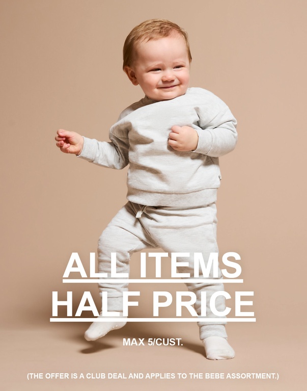 Fyra enfärgade oversized t-shirts i olika färger hängande på galgar. Kampanjtext: “OVERSIZED TEE, 80:-”.