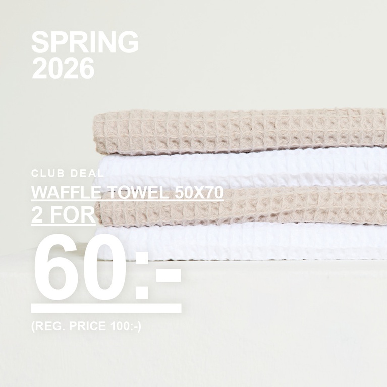 Randiga handdukar i storlek 70x140. Kampanjtext: "CLUB DEAL, HANDDUK 70X140, 2 FÖR 120:- (ORD. PRIS 160:-)".