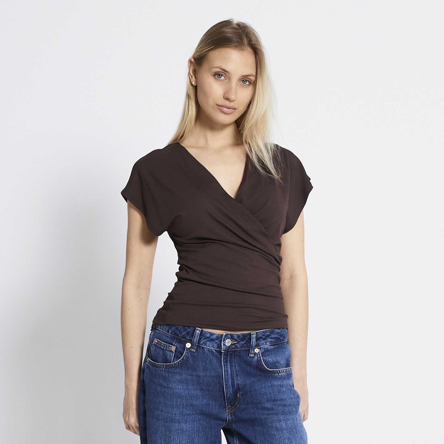 Long-sleeve v-neck top "Arielle"