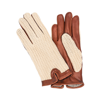 Damhandskar Crochet/Lammnppa Cognac