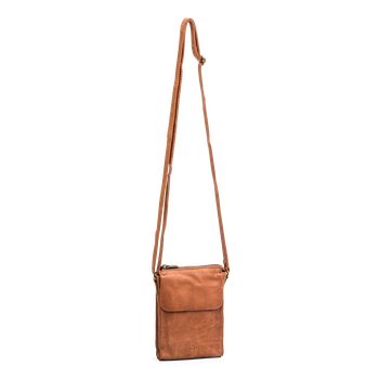 Phonebag i skinn Brun