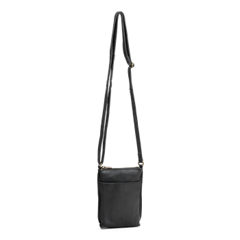 Mobilväska i skinn Svart
