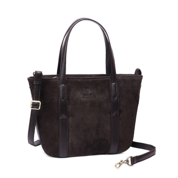 Classics liten tote bag i skinn Mörkbrun