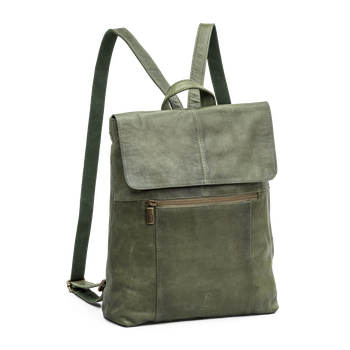 Datorryggsäck 11" i skinn Moss