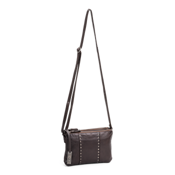 Vintage Rocks clutch med axelrem Mörkbrun
