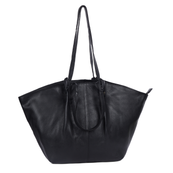 Chic Boho tote bag i skinn Svart
