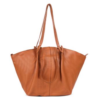 Chic Boho tote bag i skinn Tan