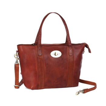 Vintage handväska i skinn Cognac