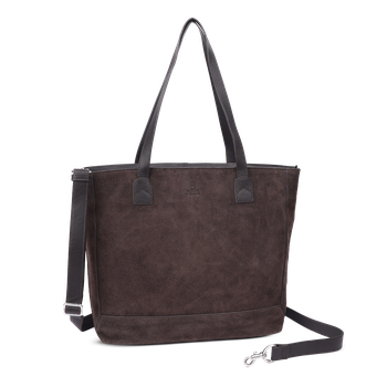 Tote bag för laptop i mocka, 14" Mörkbrun