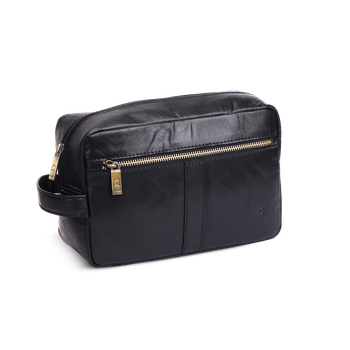 Necessär i skinn Svart