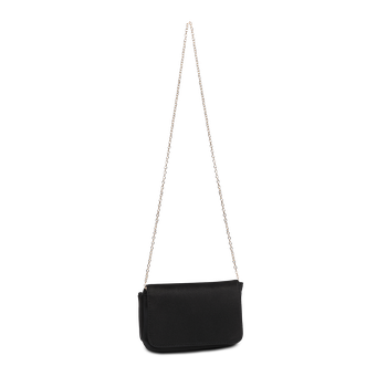 Axelväska med lock Black/black