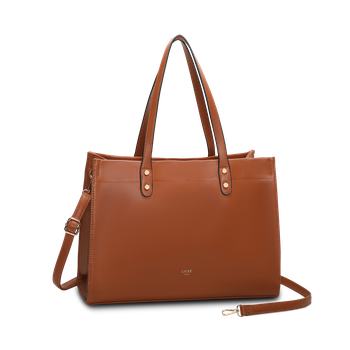 Handväska i kassemodell Sofia Cognac