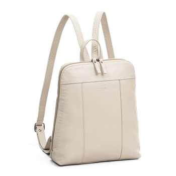 City ryggsäck i skinn Beige