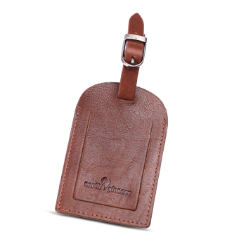 North Pioneer Bagagetag – läder Cognac