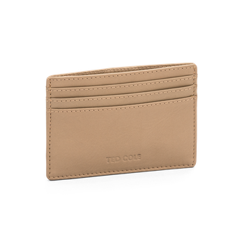 Kortfodral i skinn Vintage Taupe