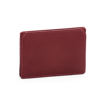 Korthållare i skinn Vintage Red