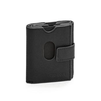 Korthållare i skinn Vintage Black