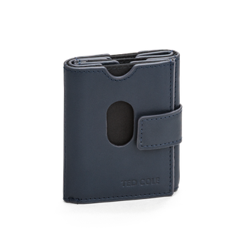 Korthållare i skinn Vintage Navy