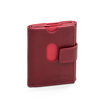 Korthållare i skinn Vintage Red