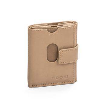 Korthållare i skinn Vintage Taupe