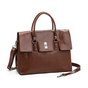 Stor Satchel bag i skinn Bridge