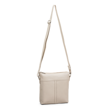Crossbody i skinn Beige