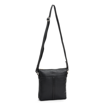 Crossbody i skinn Svart