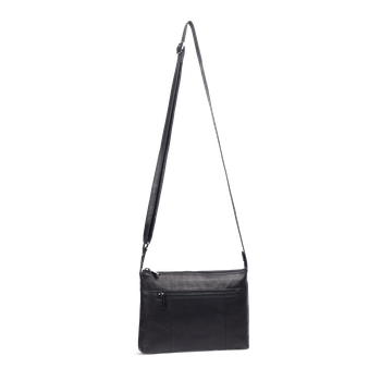 East-west crossbody i skinn Svart