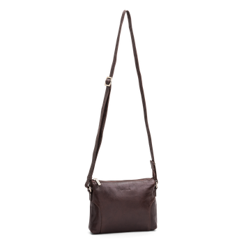 Crossbody-väska small horizontal i skinn Brun
