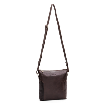 Crossbody-väska small vertical i skinn Brun