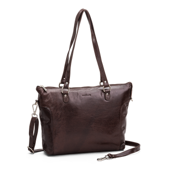 Tote bag medium i skinn Brun
