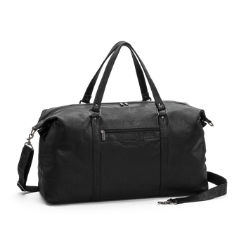 Weekend bag i skinn, 35 L Svart