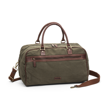 Weekend bag i canvas och skinn Olive