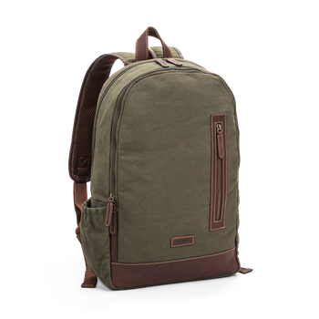 Ryggsäck 15,4” i canvas och skinn Olive
