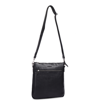Crossbody i skinn Svart