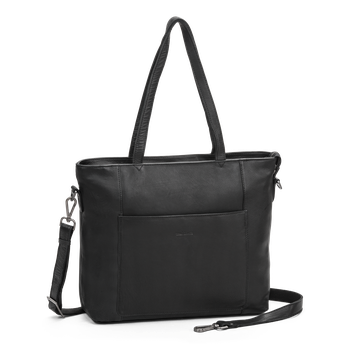 Tote bag 15,4” i skinn Svart