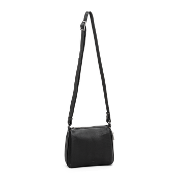 Axelväska i skinn Svart