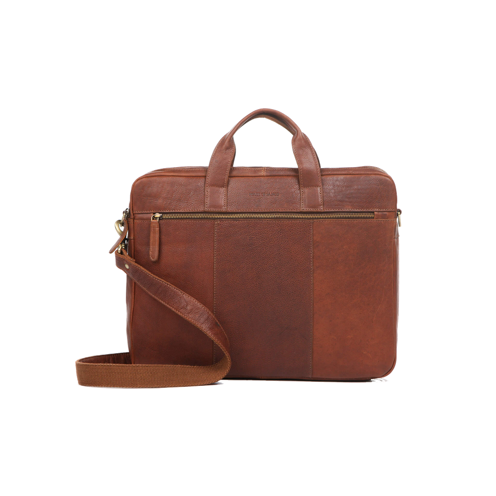 Datorväska 2-fack 16" portfölj i skinn