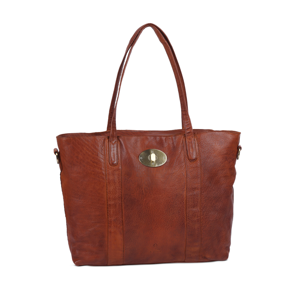 Vintage tote bag i skinn
