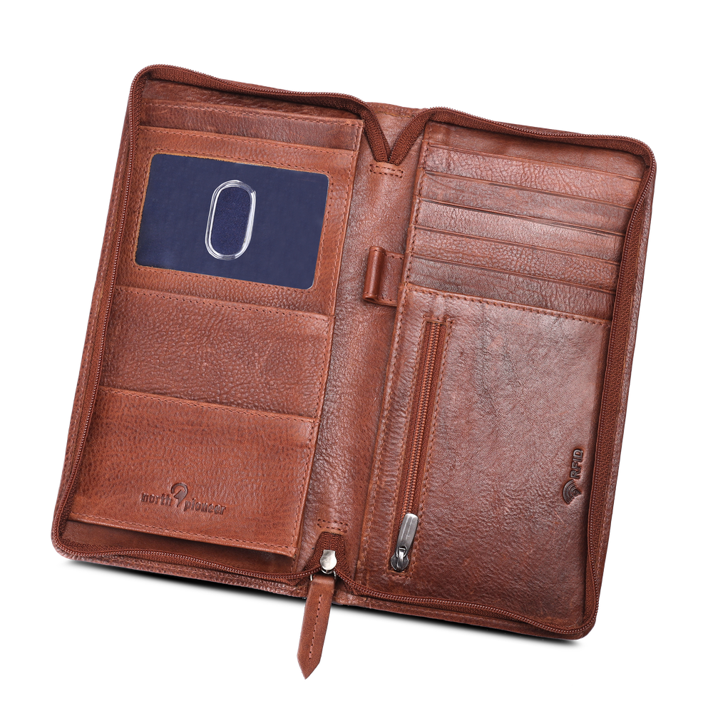 North Pioneer Resemapp – läder RFID-skydd